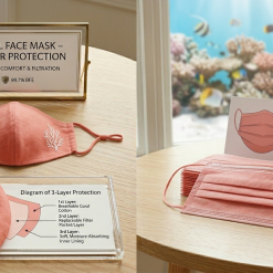 Coral Face Mask – 3-Layer Protection
