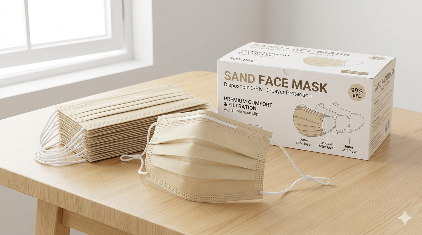 Sand Face Mask – 3-Layer Protection