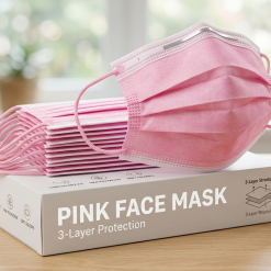 Pink Face Mask – 3-Layer Protection